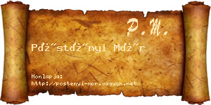 Pöstényi Mór névjegykártya